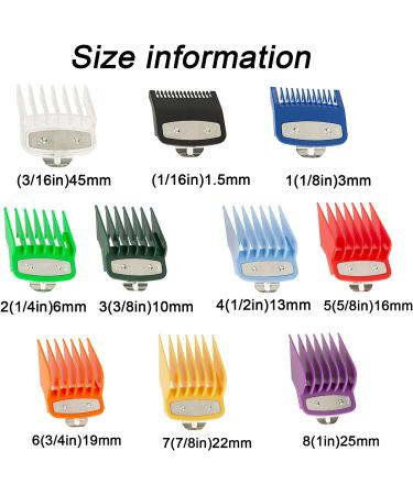 10PCS Colored Hair Clipper Guards for Wahl Clippers - 1/16 to 1 Trimmer Guide Set, Compatible with Various Wahl Models - Buy Online on GoSupps.com