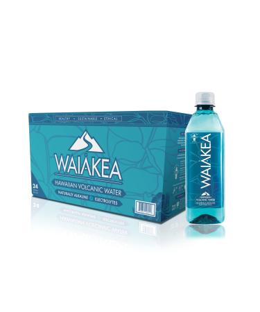 Waiakea Hawaiian Volcanic Water Naturally Alkaline 100 Recycled Bottle 16.9 Fl Oz (Pack of 24)