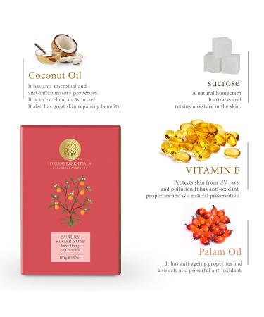 Luxury Sugar Soap - Bitter Orange & Cinnamon | Organic Ayurvedic Handmade Bath Soap | Smooth & Soft Skin | Forest Essentials - Buy Online on GoSupps.com