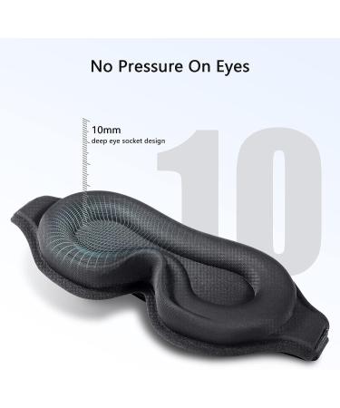LUXSEA 3D Contoured Sleep Eye Mask for Men Women - 100% Light Blocking Blindfold with Earplugs and Portable Bag - Adjustable Strap, Soft & Comfortable - Perfect for Sleeping, Travel, Naps - Buy Online on GoSupps.com