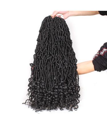 Leeven 24 Inch Goddess Faux Locs Crochet Hair 6 Packs - Long Soft Locs Braiding Hair with Curly Ends - Natural Black Synthetic Bohemian Locs Extensions for Women - Buy Online on GoSupps.com