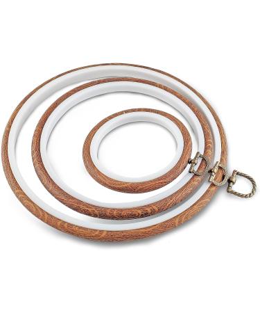 Piutouyar 3 Piece Round Embroidery Hoop Set - Imitated Wood Display Frames for Art, Craft, Sewing - Circle Cross Stitch Hoop Rings - Hanging Ornaments Decor - 4, 6.7, 8.4 Inches - Buy Online on GoSupps.com