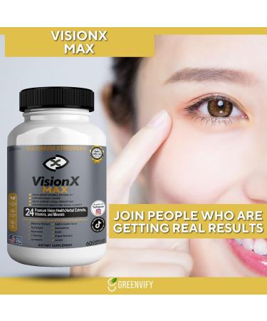 GREENVIFY VisionX Maximum Strength Eye Health Supplement 24 Premium Vision Herbal Extracts Vitamins Minerals 60 Capsules 30-Day Supply (2) - Buy Online on GoSupps.com