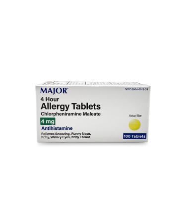 Major Pharmaceuticals Chlorpheniramine 4 mg Tablets 100 Count