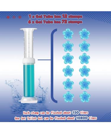 Toilet Gel Stamp - 6 Pcs/72 Count Floral Fragrance Bathroom Deodorizer & Bowl Cleaner Refills | International Shipping Available - Buy Online on GoSupps.com