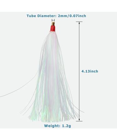 Fishing Mylar Flash Teaser Tail - 12pcs White Saltwater Bucktail Teaser for Teasers, Plugs, Fluke Rigs - Buy Online on GoSupps.com