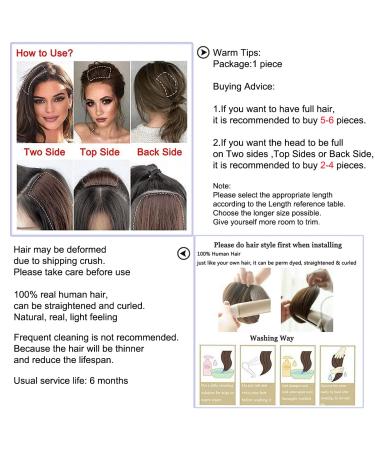 FEIPRO Real Remy Human Hair Clip in Extensions - Short Straight Thick Double Weft One Piece for Thinning Hair - 8 inch Dark Brown - Pack of 1 - Buy Online on GoSupps.com