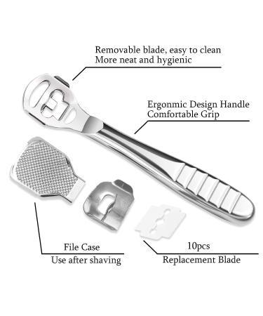 52 Pcs Callus Shaver Set - Stainless Steel Foot Razor with 50 Blades | Foot Care Tools for Hard Dry Skin Removal | Hand & Feet Callus Remover - Buy Online on GoSupps.com