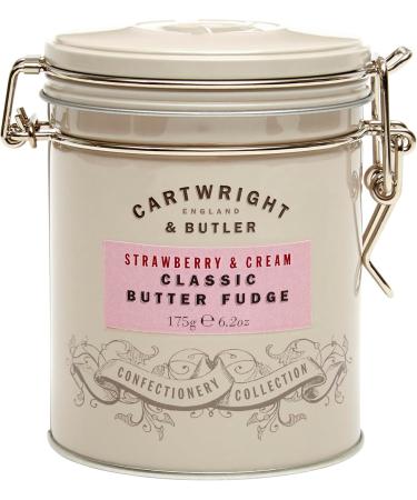 Cartwright and Butler | Strawberry & Clotted Cream Fudge in Tin - Buy Online on GoSupps.com