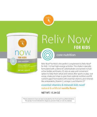 RELIV Now for Kids Vanilla - Nutritional Shake with Essential Vitamins Minerals Carbohydrates & Protein for Lasting Energy 15 Servings - Buy Online on GoSupps.com