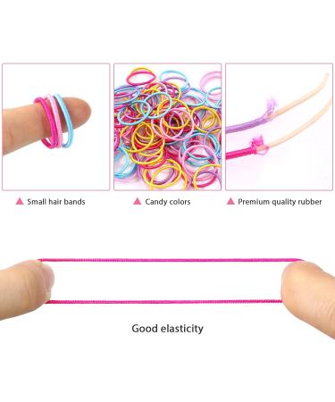 Qufiiry 200 Pcs Small Hair Bands - Multicolor Elastic Hairbands for Girls - Ponytail Holders for Children - Pack of 1 - Buy Online on GoSupps.com