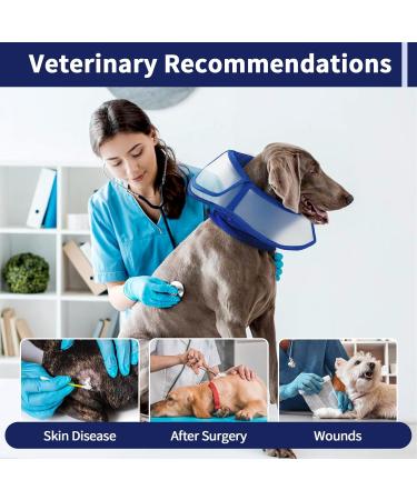 Kuoser Rescue Dog Soft Protective Collar | Adjustable & Comfy Cone for Post-Op Dogs & Cats - Leak Proof Breathable Design in Blue - Buy Online on GoSupps.com