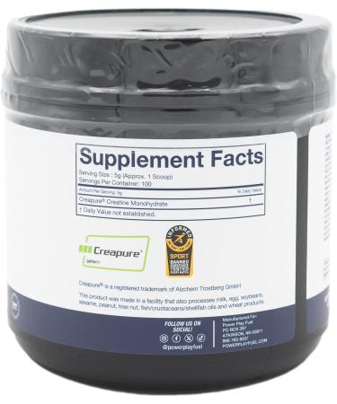 CREATINE Monohydrate Powder Supports Energy, Brain & Muscle Health, and Recovery for Men & Women - Gluten & GMO Free, Soy Free, Sport Certified Unflavored, 500 G, 100 Servings 1.1 Pound (Pack of 1) - Buy Online on GoSupps.com