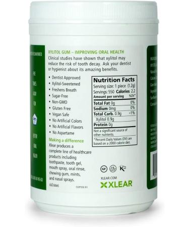 Xlear Spry Sugar-Free Chewing Gum - Natural Spearmint, 550 Count (660g) - Buy Online on GoSupps.com