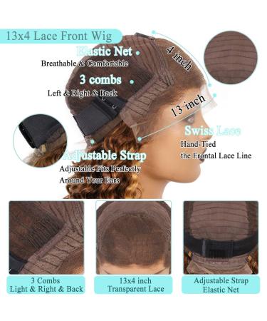 20 Inch Ombre Highlight Lace Front Curly Wig 4/27 150% Density Honey Blonde Human Hair - 13X4 HD Lace Frontal, Pre Plucked with Baby Hair - Buy Online on GoSupps.com