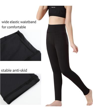 THEE BRON Girls Active Leggings with Pocket - Fast Dry Yoga Legging Pants | Black, Size Large - Buy Online on GoSupps.com
