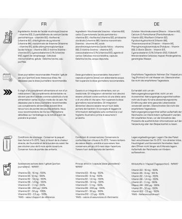INSPORT Nutrition - Vitamin B complex - (B1 B2 B3 B5 B6 B7 B9 B12) - Multivitamin preparation - Health protection line - Dietary supplements - 90 capsules - Buy Online on GoSupps.com