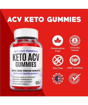 ACV Fast Formula Keto Gummies (2 Pack) - Vegan Weight Loss Supplement with Apple Cider Vinegar, Vitamin B12 & B6 - 120 Gummies - Buy Online on GoSupps.com
