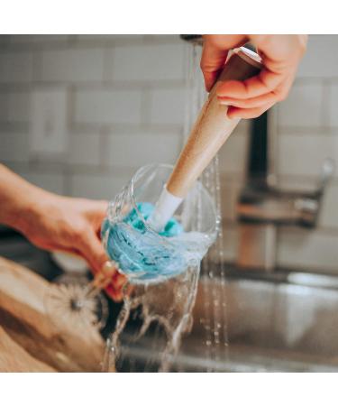 Full Circle Crystal Clear 2.0 Bamboo Handle Glassware Cleaning Sponge - Eco-Friendly & Replaceable - Buy Online on GoSupps.com