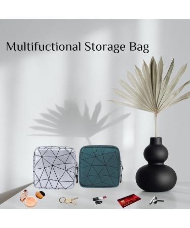 Omzsxk Tampon Storage Bags - Portable Zippered Menstruation Bags for Women & Girls (2 Pack: Green & Silver) - Buy Online on GoSupps.com
