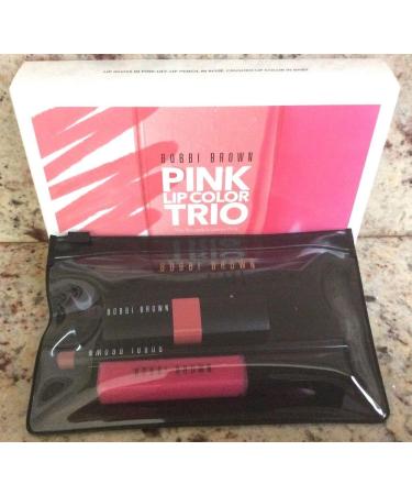 Buy Bobbi Brown Pink Lip Color Trio | Pink Lily Lip Gloss Rose Lip Pencil & Baby Crushed Lip Color with Travel Bag - International Shipping Available - Buy Online on GoSupps.com