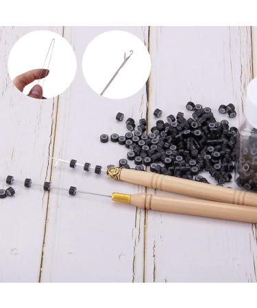 Duufin Hair Extensions Kit 500 Pcs Black Micro Rings, Plier, Needle Threader, Clips, Comb, Rubber Bands - Buy Online on GoSupps.com
