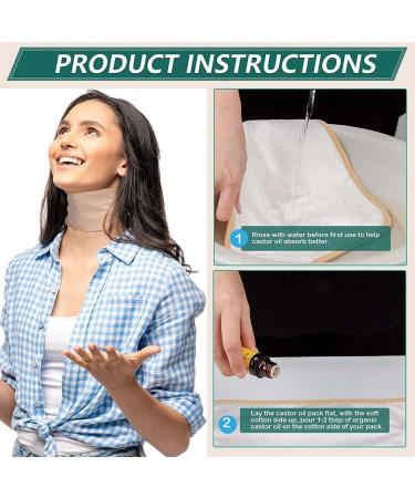 Kgduyc Castor Oil Pack Kit - Reusable Thyroid Gland & Liver Detox Wrap for Constipation Neck Relaxation & Muscle Pain Relief - Buy Online on GoSupps.com