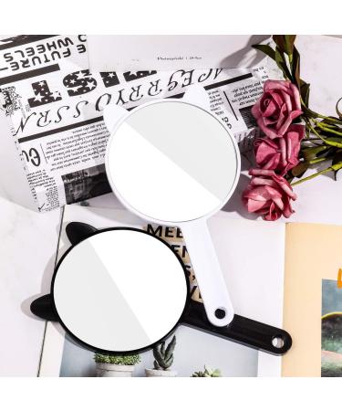 Cat Ear Shaped Travel Handheld Mirror with Handle - White | TOPYHL Cosmetic Mirror - Buy Online on GoSupps.com