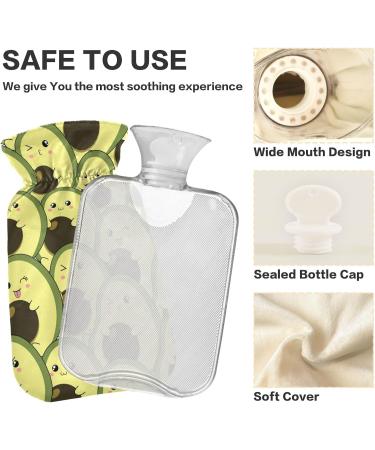 YOUJUNER Avocado Hot Water Bottle - 1L Cute Pattern Cover for Comfort & Warmth | Best Bed Bottle for International Shipping - Buy Online on GoSupps.com