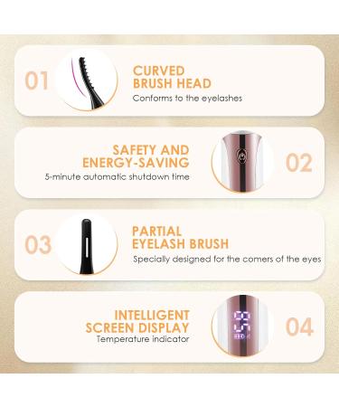 Heated Eyelash Curler Electric Eyelash Curler with 4 Adjustable Temperatures Heated Eyelash Curler with Fast 15 Seconds Heating Eyelash Curler with Long Lasting - Buy Online on GoSupps.com