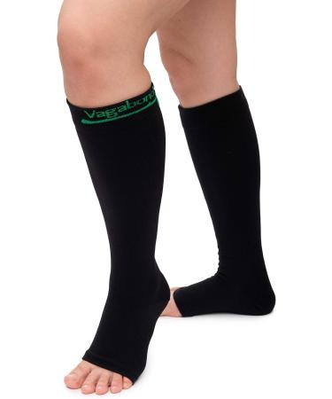Vagabond 3XL 2XL Wide Calf Toeless Compression Socks - 15-20 mmHg for Fatigue Pain & Leg Swelling - Comfy Black 3X-Large - Buy Online on GoSupps.com