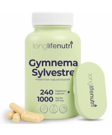 LongLifeNutri Gymnema Sylvestre 1000mg - Organic 20:1 Leaf Extract 240 Vegetarian Capsules 4-Month Supply Herbal Supplement for Gut Health GMP Certified Made in USA 240 Count (Pack of 1)