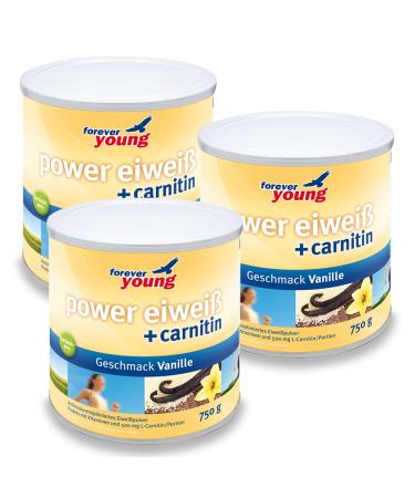 Forever Young Power Protein + Carnitine 3 x 750g can vanilla
