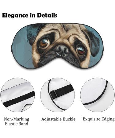 Funny Pug Dog Sleep Mask | Cute Light-Blocking Sleep Mask for Women | Adjustable Strap Eye Cover Eyeshade - Buy Online on GoSupps.com