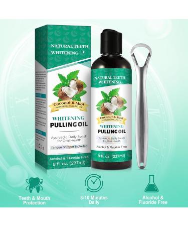 Cocomint Coconut Oil Pulling for Teeth (8 fl. oz) | Natural Oil Pulling Mouthwash & Tongue Scraper for Oral Health Teeth & Gums - Buy Online on GoSupps.com