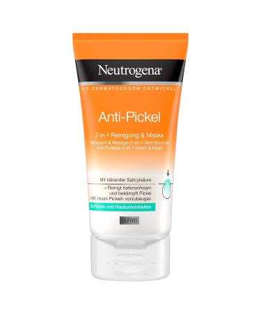 Neutrogena Anti-Pimple Face Wash & 2-in-1 Mask Bundle - Salicylic Acid for Blemished Skin 200ml + 150ml - Clear Skin Solution - Buy Online on GoSupps.com