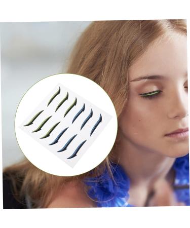 DOITOOL Glitter Stickers 12 Pairs Glitter Eyeliner Glitter Eyeshadow Makeup Stickers Eye Skin Sticker Double Miss Green Tape - Buy Online on GoSupps.com