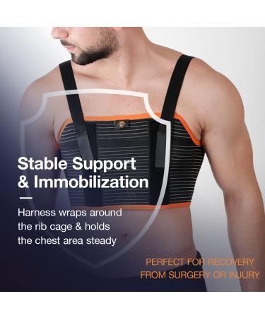 Armor Unisex Chest Support Brace with Metal Inserts - Medium Size for Thoracic Stability After Surgery or Fractures - Black - Buy Online on GoSupps.com
