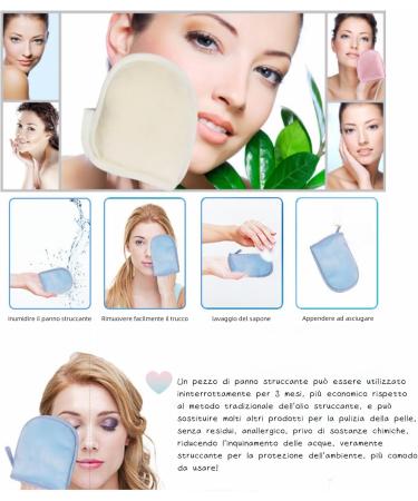 4 Pieces Facial Cleansing Cloth Reusable Makeup Remover Pads Microfibre Face Cloth New Microfibre Gloves for Face and Eyes - Buy Online on GoSupps.com
