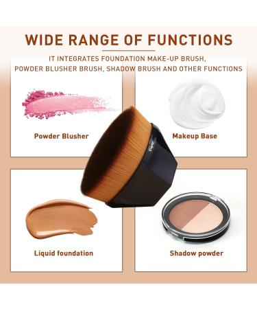 Black Diamond-shaped Kabuki Foundation Makeup Brush with Storage Case - Ideal for Blending Liquid, Cream, or Powder Cosmetics - Buy Online on GoSupps.com