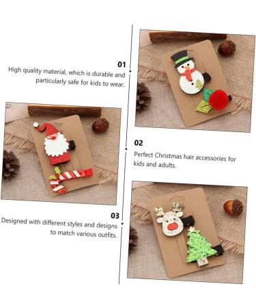 FRCOLOR 16 Sets Christmas Suit Hairpin Snowman Hair Clips Holiday Hair Santa Clause Suit Xmas Stocking Fillers Xmas Snowflake Barrettes Christmas Decor Kids Hair Pin Iron Elk Bobby Elder - Buy Online on GoSupps.com