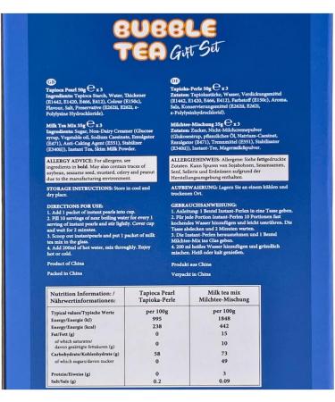 Bubble Tea Kit Gift Set - DIY Boba Tea Set with Tapioca Pearls, Milk Tea Powder, Glass Pint & Steel Straw - Buy Online on GoSupps.com