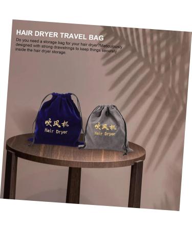 BELLIFFY 2pcs Storage Bag Travel Bag Drawstring Hair Dryer Pouch Gym Bag Hair Dryer Dust Bag Flocking Cloth - Buy Online on GoSupps.com