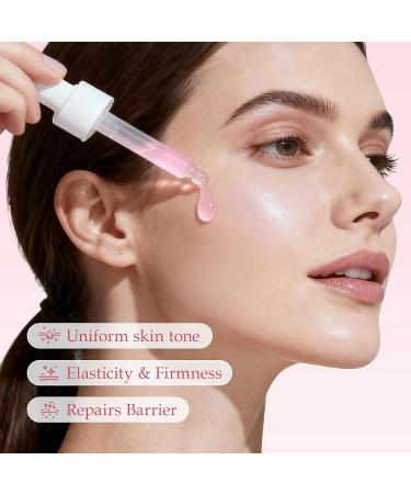 Pink Peptide & PDRN Serum with , - , 6 Peptides & Multivitamin | Glow Back Facial Serum for Dull, Loose Skin | for Radiant, Firm Glass Skin - Buy Online on GoSupps.com