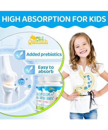 500 MG Calcium Supplement with Vitamin D3 & K2, Zinc, Magnesium & Prebiotics. Kids Vitamins for Kids' Height. Bone Strength, High Absorption, Orange Chewables, Non-GMO, Gluten Free, 60 Tabs Orange 60 Count (Pack of 1) - Buy Online on GoSupps.com