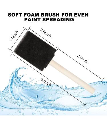 100 Pack 2 inch Foam Brush Sponge Wood Handle Paint Brush Foam Sponge Brush for Acrylics  Stains  Varnishes  Crafts - Buy Online on GoSupps.com