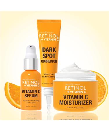 Retinol + Vitamin C Face Serum - Anti-Aging Evens Skin Tone Reduces Fine Lines & Dark Spots - 1 FL. Oz - Buy Online on GoSupps.com