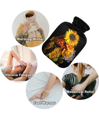 NAANLE Autumn Sunflower Transparent Hot Water Bottle | 1L Heat Bottle for Back Pain Relief Hand & Foot Warmer Neck Therapy - Buy Online on GoSupps.com
