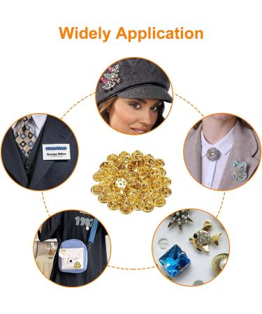 50PCS Gold Metal Locking Pin Backs for Enamel Pins - Lapel Pin Replacement - Buy Online on GoSupps.com