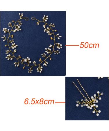 Elegant Bridal Headdress with Pearls & Crystals - Vintage Wedding Hair Accessories | Hair Wire & Hairband for Brides - Buy Online on GoSupps.com